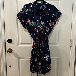 NWOT express button up belted dress